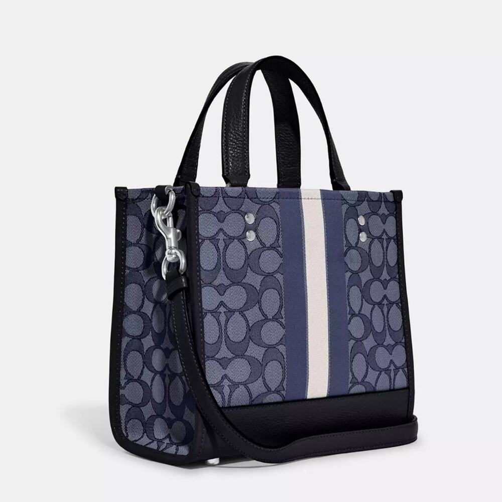 NWT Coach Dempsey Tote Bag 22 In Signature Jacquard With Stripe And Coach Patch - Picture 2 of 13